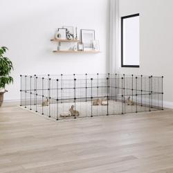 Cage animaux de compagnie à 52 panneaux et porte Noir 35x35 cm