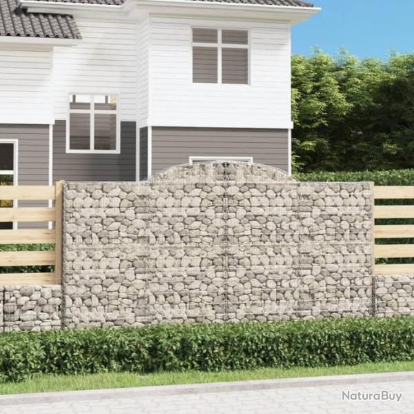 Paniers  gabions arqus 3 pcs 300x50x160/180 cm fer galvanis