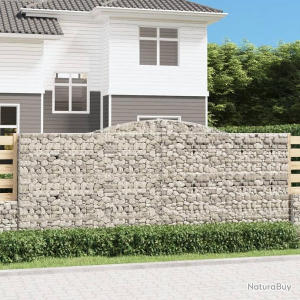 Panier de gabions arqu 400x30x160/180 cm Fer galvanis