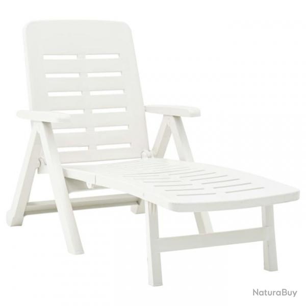 Chaise longue pliable Plastique Blanc