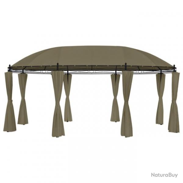 Belvdre avec rideaux 520x349x255 cm Taupe 180 g/m