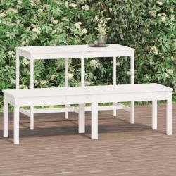 Banc de jardin à 2 places blanc 159,5x44x45 cm bois massif pin