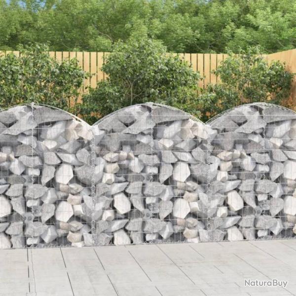 Panier de gabions arqu 100x30x100/120 cm Fer galvanis