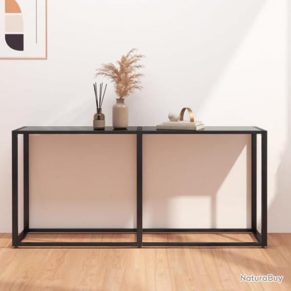 Table console Noir 160x35x75,5 cm Verre tremp