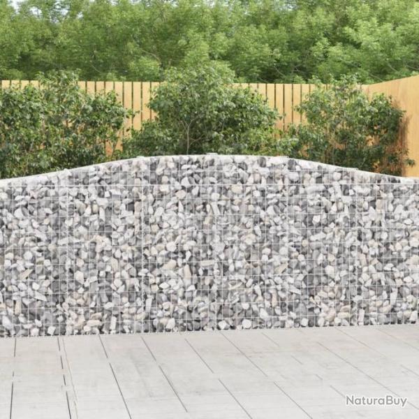 Panier de gabions arqu 400x30x100/120 cm Fer galvanis