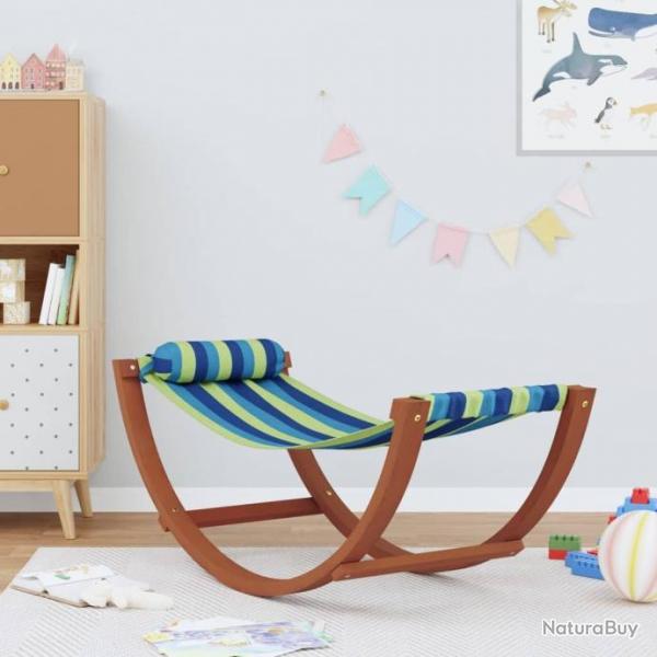 Hamac  bascule pour enfants bleu et vert tissu