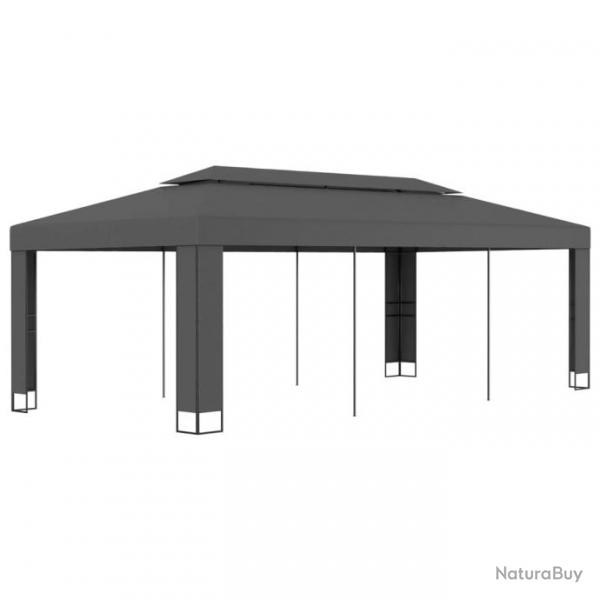 Tonnelle avec toit double 3x6 m Anthracite