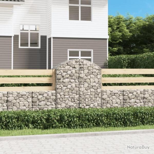 Panier de gabions arqu 100x50x120/140 cm Fer galvanis