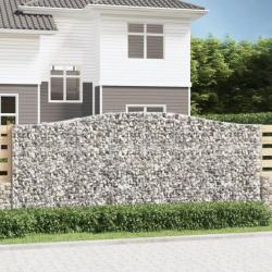 Paniers à gabions arqués 2 pcs 400x50x160/180 cm fer galvanisé