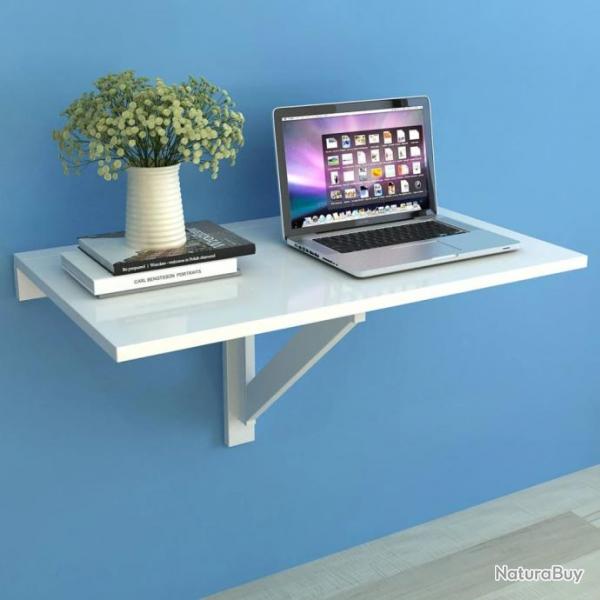 Table murale rabattable 100 x 60 cm Blanc