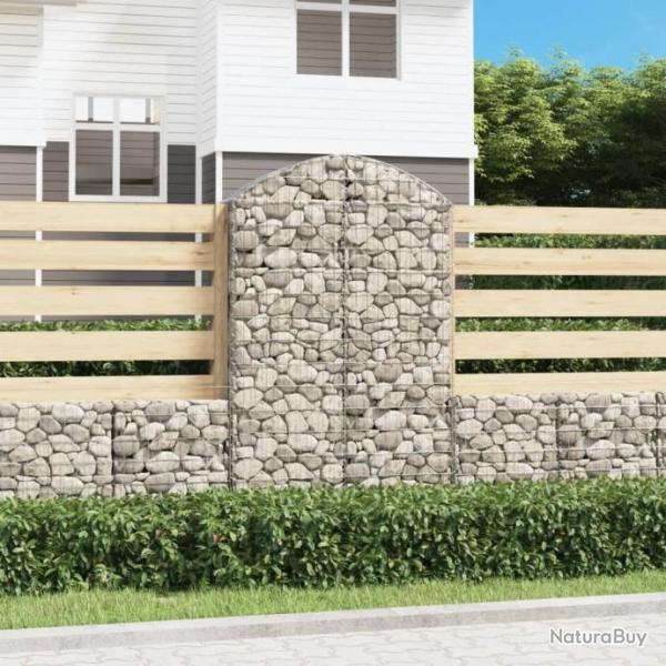 Panier de gabions arqu 100x30x160/180 cm Fer galvanis