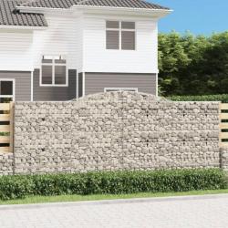 Paniers à gabions arqués 2 pcs 400x30x160/180 cm Fer galvanisé