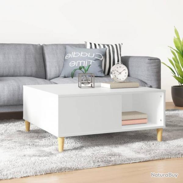 Table basse blanc 80x80x36,5 cm bois d'ingnierie