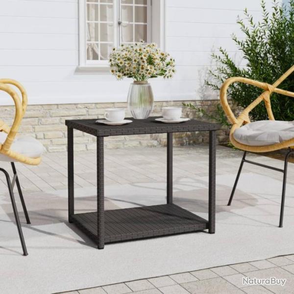 Table d'appoint noir 55x45x49 cm rsine tresse