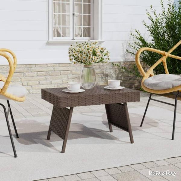 Table d'appoint pliable marron 60x40x38 cm rsine tresse