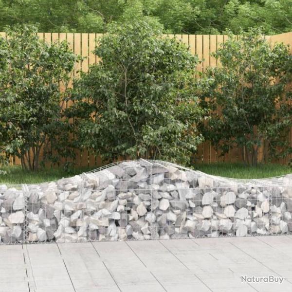 Paniers  gabions arqus 9 pcs 200x50x40/60 cm fer galvanis