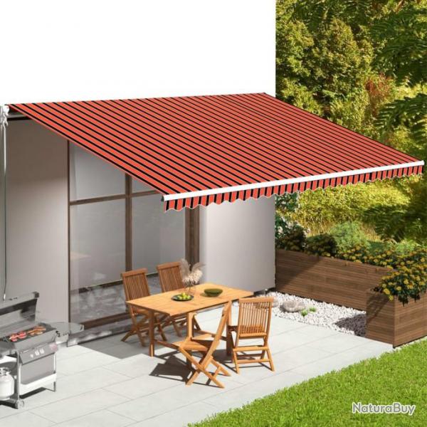 Tissu de remplacement pour auvent Orange et marron 6x3,5 m