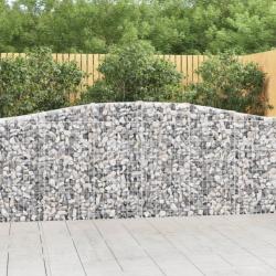 Paniers à gabions arqués 3 pcs 400x30x100/120 cm Fer galvanisé