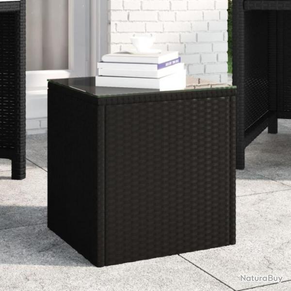 Table d'appoint noir 40x37x40,5 cm rsine tresse