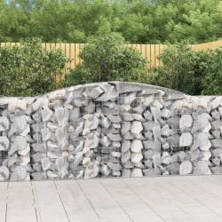 Paniers à gabions arqués 3 pcs 400x50x100/120 cm Fer galvanisé