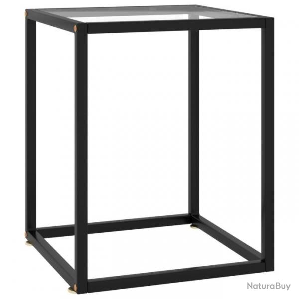 Table basse Noir avec verre tremp 40x40x50 cm
