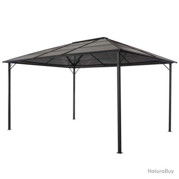 Tonnelle avec toit Aluminium 4x3x2,6 m Noir