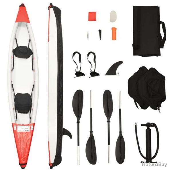 Kayak gonflable rouge 424x81x31 cm polyester
