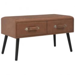 Table basse Marron foncé 80x40x46 cm Similicuir