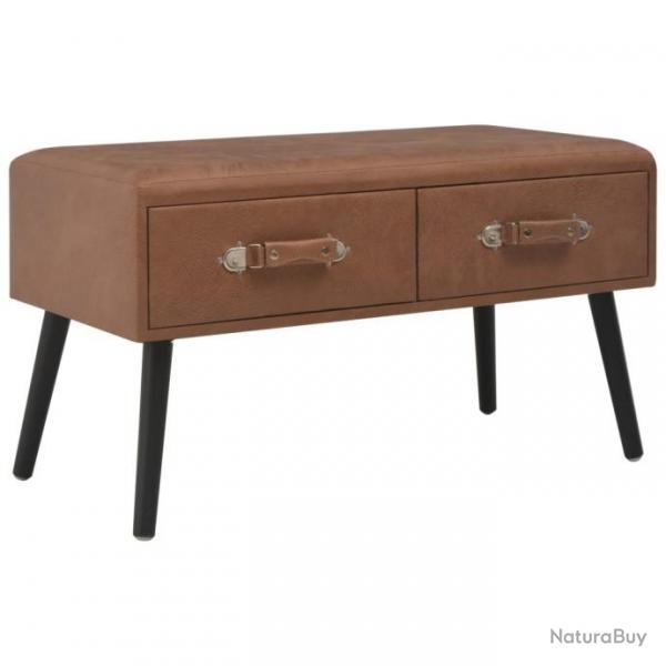 Table basse Marron fonc 80x40x46 cm Similicuir