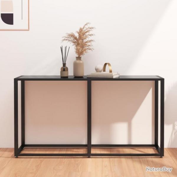 Table console Noir 140x35x75,5 cm Verre tremp