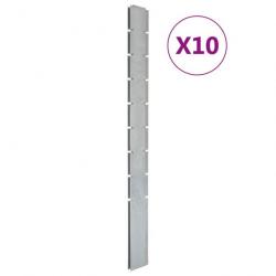 Poteaux de clôture 10 pcs argenté 220 cm acier galvanisé