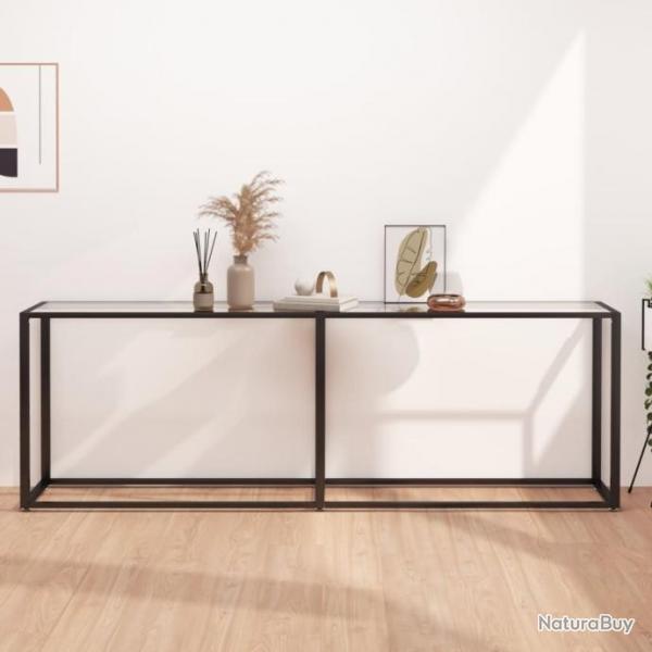 Table console Transparent 220x35x75,5 cm Verre tremp