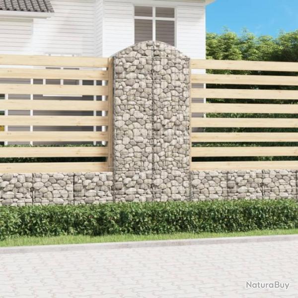 Panier de gabions arqu 100x50x220/240 cm Fer galvanis