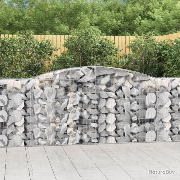 Paniers  gabions arqus 2 pcs 400x50x100/120 cm Fer galvanis