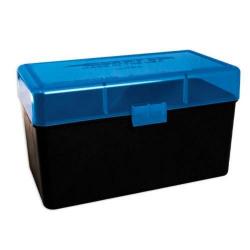 Boîte de rangement 50 cartouches cal. .300 Weath. Mag / .338 L. Mag - 412 - Bleu