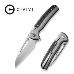 Couteau CIVIVI Sentinel Gray/Black Manche Alu Lame Acier K110 Stonewash Reverse Tanto CIVC22025B2