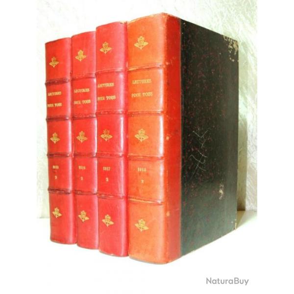 Lot de livres anciens " Lectures pour tous " 1915-1918. Grande guerre 14/18