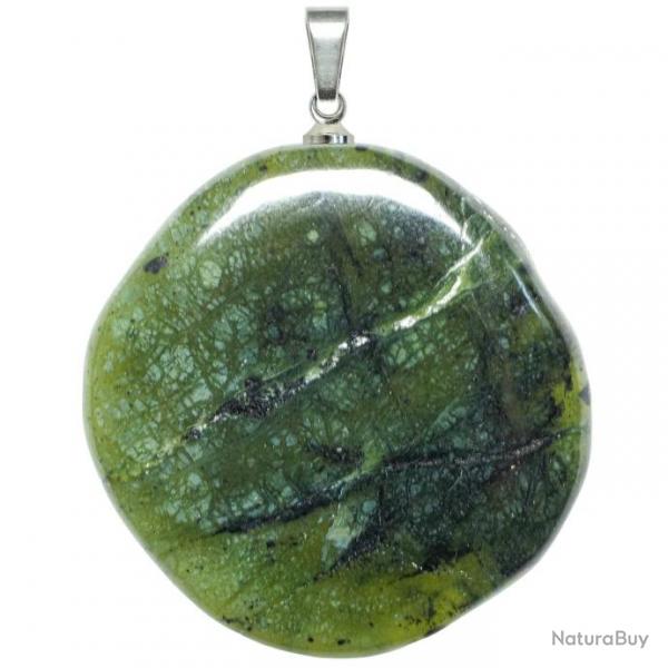 Pendentif galet plat en jade nphrite