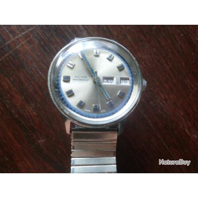 Montre Femme Vintage KELTON Mécanique - Cadran Argenté, Étanche - Fonctionne Parfaitement - Style Classique