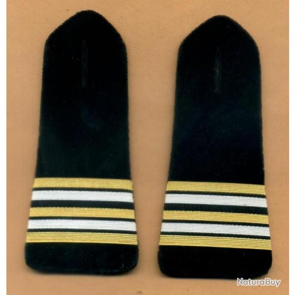 Epaulettes velours noires, galons de Lieutenant-Colonel