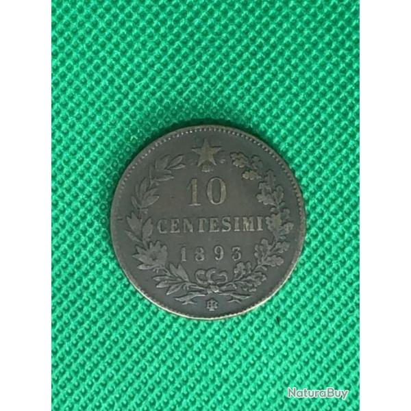 Pice Italie 10 Centimes 1893 BI