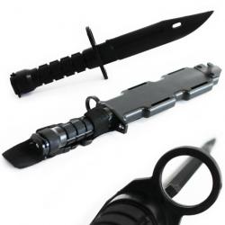 Couteau baïonnette FACTICE DUMMY M9 Noir avec étui attache-ceinture