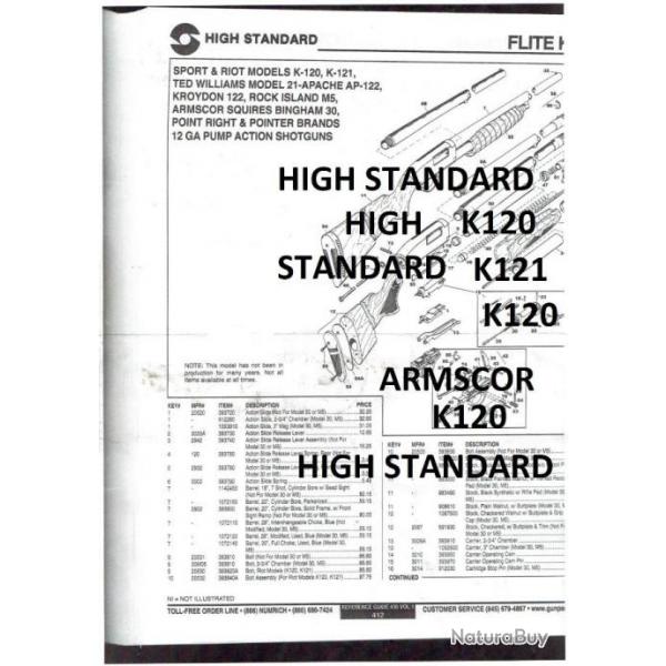 clat HIGH STANDARD K120 K121 (envoi par mail) - VENDU PAR JEPERCUTE (m1685)