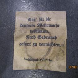 Rare préservatif de dotation pour soldats de la Wehrmacht !