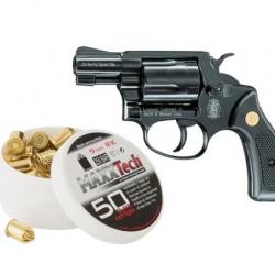 Revolver Smith & Wesson "Chiefs spécial" calibre 9mm RK + 1 Boîte de 50 munitions (Balles à blanc)