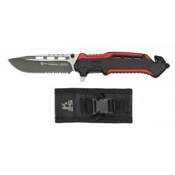 PROMO -Couteau pliant K25 rouge/noir - Avec housse