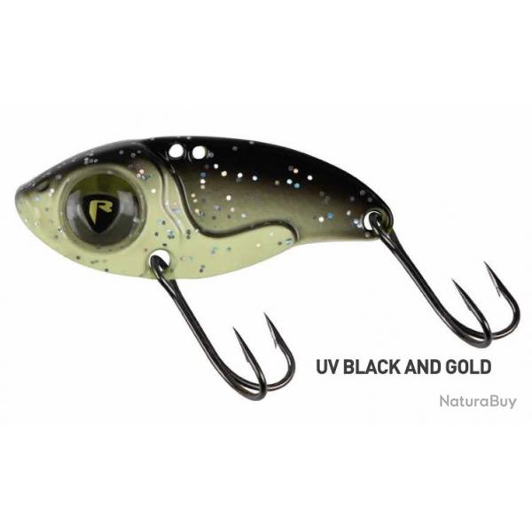 Lame Vibrante Fox Rage Big Eye Blade 8g 4cm 8g UV Black & Gold