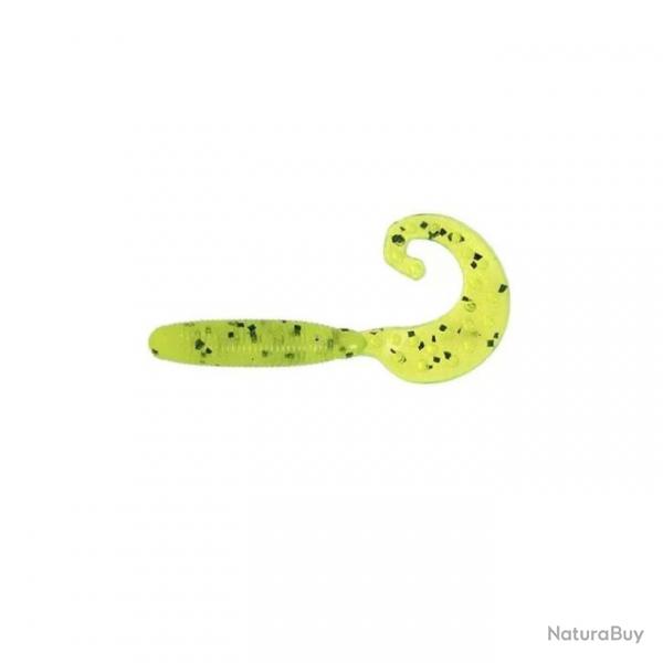 Leurre Souple Reins Fat G-Tail Grub 2" 5cm MOTOR OIL PEPPER CHARTREUSE