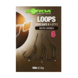 Bas de Ligne Korda Loop Rigs Df Wide Gape X 18Lb N°6