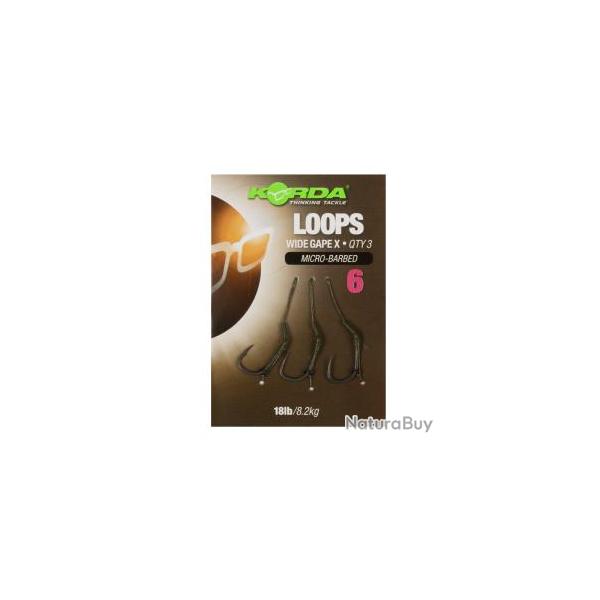 Bas de Ligne Korda Loop Rigs Df Wide Gape X 18Lb N6